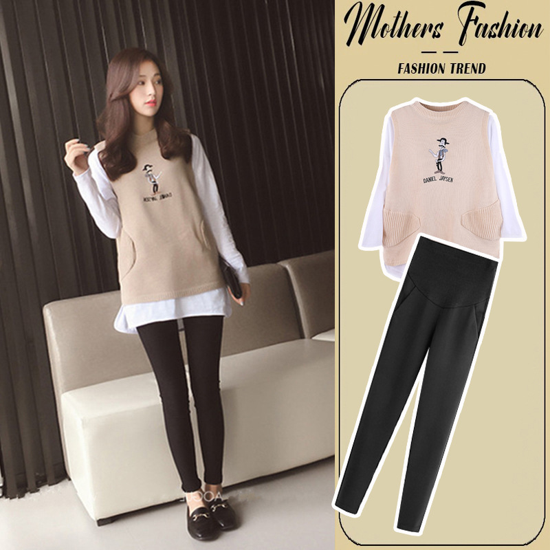 In Stock 2026 Spring New Maternity Spring and Autumn Outfit Set Cartoon Casual Sweater Two-Piece Set + Leggings Spring Style In Stock 2026 Spring New Maternity Spring and Autumn Outfit Set Cartoon Casual Sweater Two-Piece Set + Leggings Spring Style