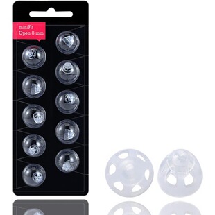 In-Ear Earplugs and Ear Caps Highly Transparent Open Minifit 5Mm/6Mm/8Mm/10Mm