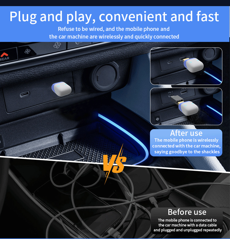 Cross-Border Mini Carplay Apple and Android Two-In-One Wired to Gps Wireless Car Smart Navigation Adapter Box