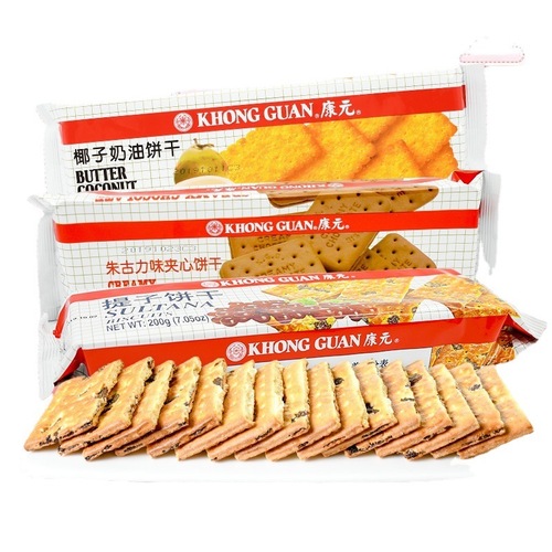 Kangyuan Raisin Biscuits 200g Coconut Cream Chocolate Mix Breakfast Filled Cookies Snack Bulk