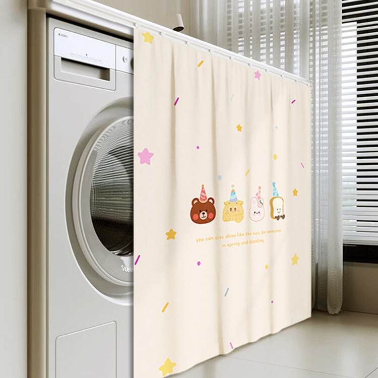 Washing Machine Curtain Balcony Waterproof Sun Protection Heat Shield Wash Basin Cabinet Dustproof Washing Integrated Sunshade Curtain