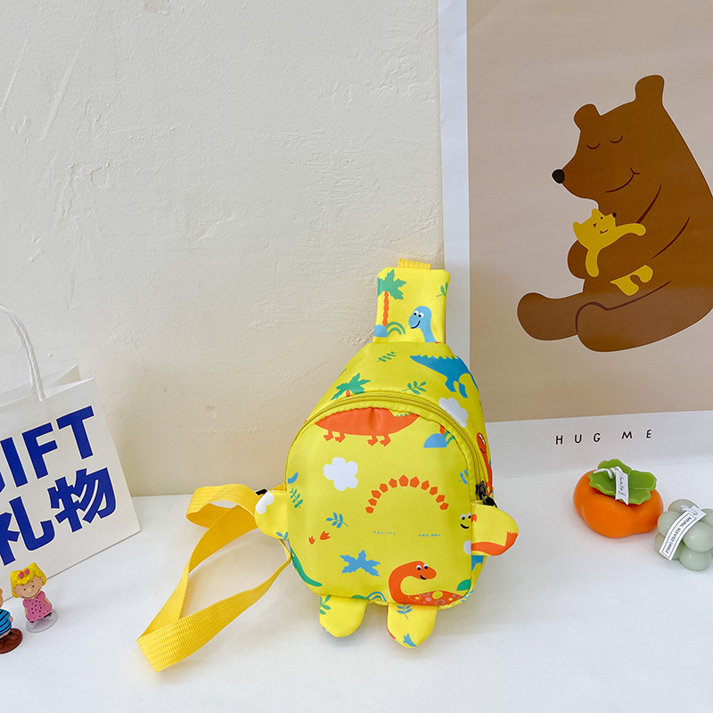 Bolso de pecho para niños 2022 primavera y verano nuevo bolso de hombro impreso de dibujos animados para niños y niñas lindo dinosaurio pequeño bolso de hombro moda