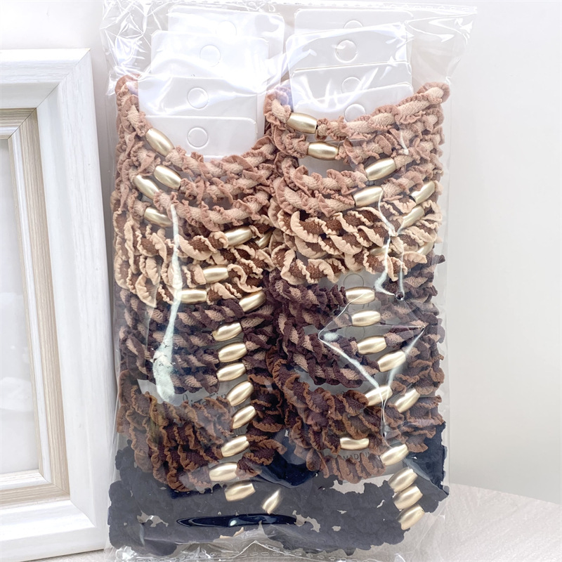 Recomendar 5 tarjetas Diamond Ball Pearl banda de goma cuentas de oro banda para el cabello cuerda para el cabello dos yuanes tienda accesorios para el cabello accesorios para la cabeza SUMINISTRO DE puesto