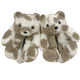 Cartoon soft cute teddy bear cotton slippers autumn and winter warm fleece-lined thickened all-inclusive plush couple home cotton slippers