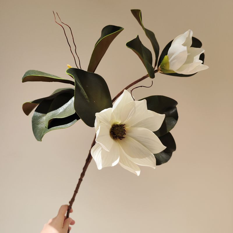 Flor de magnolia europea sala de estar flores falsas flores de simulación decoración de mesa de comedor vestibular flores flores