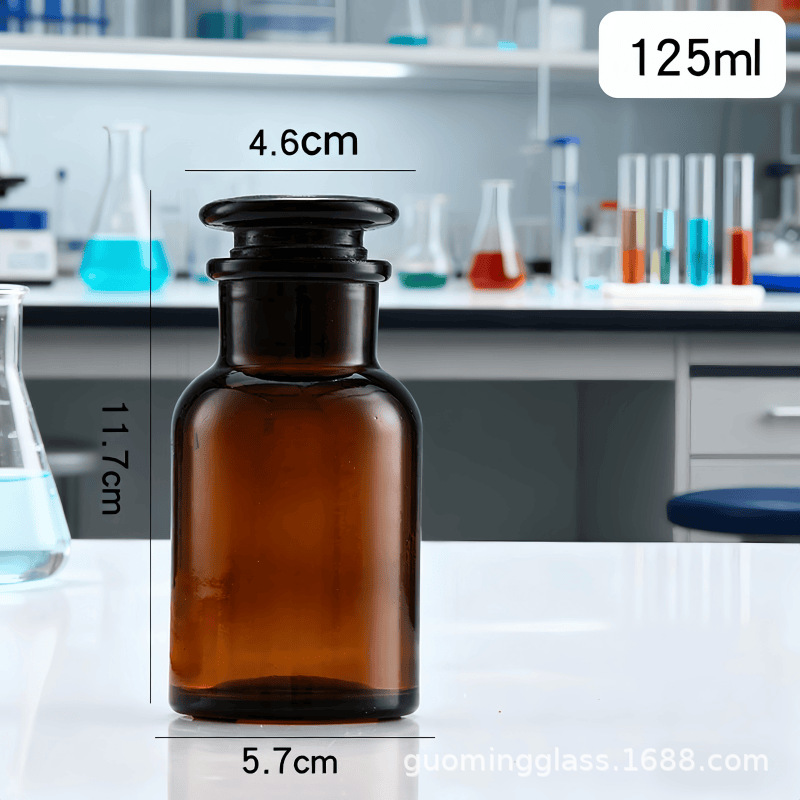 Botella de laboratorio químico de boca ancha botella de boca fina frita
