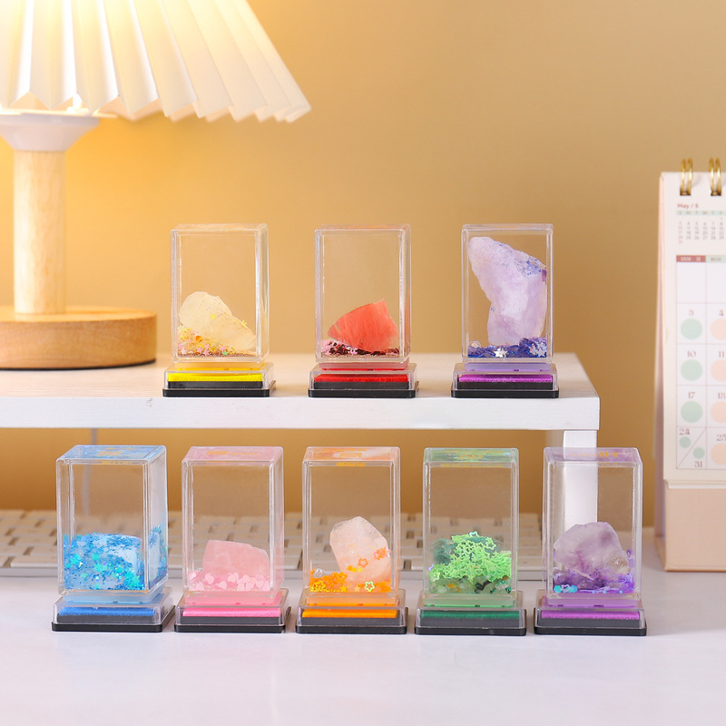 New Healing Stone Crystal Seal Ornaments with Family Names, Natural Crystal Figurines, Desktop Decorations, Wholesale