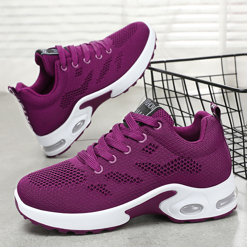 Zapatos de mujer transfronterizos TEMU zapatos de tamaño grande para mujeres zapatos de running air-coated casuales zapatos de malla transpirables zapatos air-coated zapatos