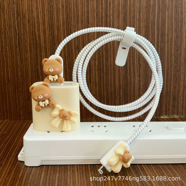 Set with bow, 20W, with little bears, 4 piece set