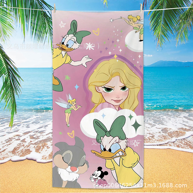 Cartoon Microfiber Disney Princess Beach Towel Soft Absorbent Quick-Dry Children's Bath Towel Vacation Sunscreen Blanket Cartoon Microfiber Disney Princess Beach Towel Soft Absorbent Quick-Dry Children's Bath Towel Vacation Sunscreen Blanket