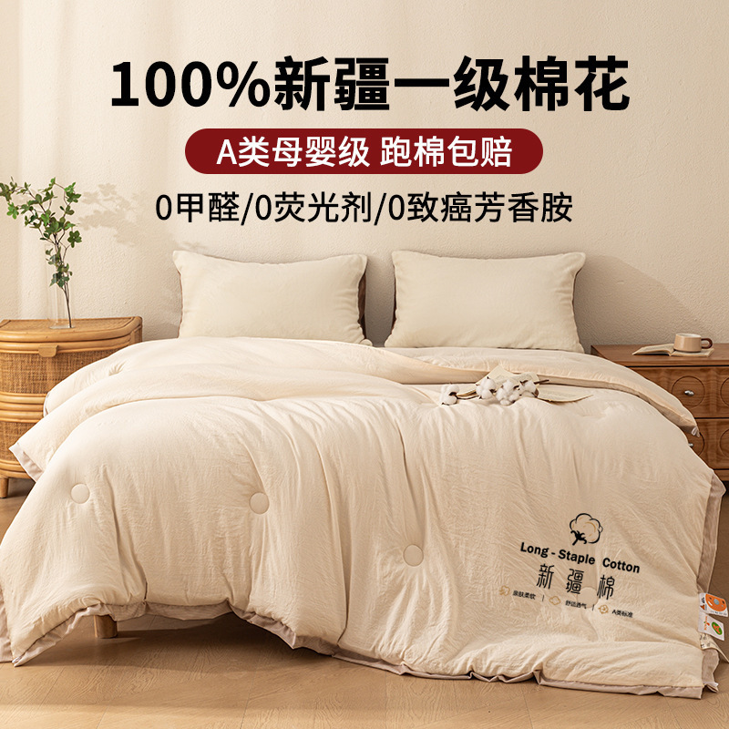 A类100%新疆棉花被加厚冬被春秋被纯棉被子学生宿舍全棉保暖被芯a|undefined