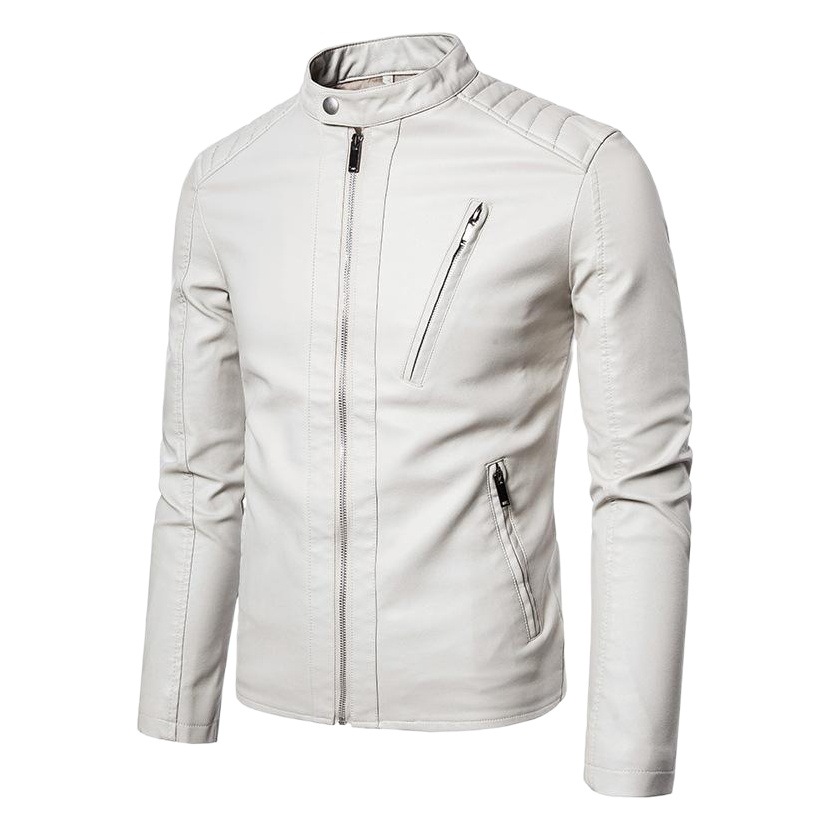 2026 Cross-Border Leather Jacket Men's Casual Outerwear Korean Style Trendy Slim-Fit Stylish Youth Spring and Autumn Motorcycle Jacket