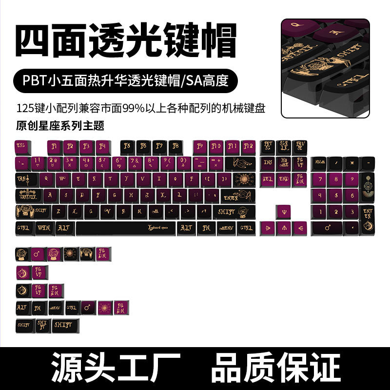 楽しい電気サメ星座と運命のテーマ四面透明ボールキャッププリンPBT素材SA高さ125キー写真でカスタマイズ|undefined