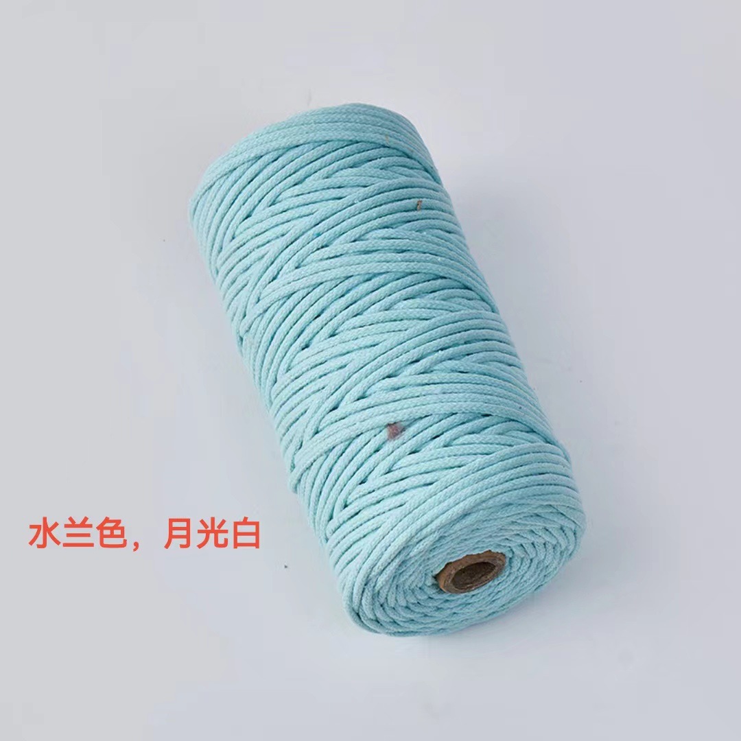 Cuerda de algodón con núcleo de color de 4mm, cuerda de nudo, pulsera de cuerda tejida a mano, cuerda de algodón, cuerda de tapiz, funda de botella creativa, cuerda decorativa