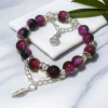 BC08 Bagua Plate Glass Feather Bracelet