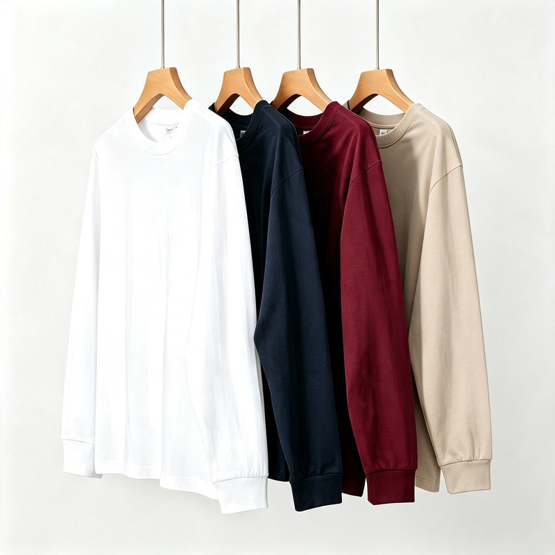 260g Japanese-style heavy-weight pure cotton ribbed cuffed long-sleeve t-shirt, new autumn and winter model, unisex, large size, loose-fitting sweatshirt 260g Japanese-style heavy-weight pure cotton ribbed cuffed long-sleeve t-shirt, new autumn and winter model, unisex, large size, loose-fitting sweatshirt