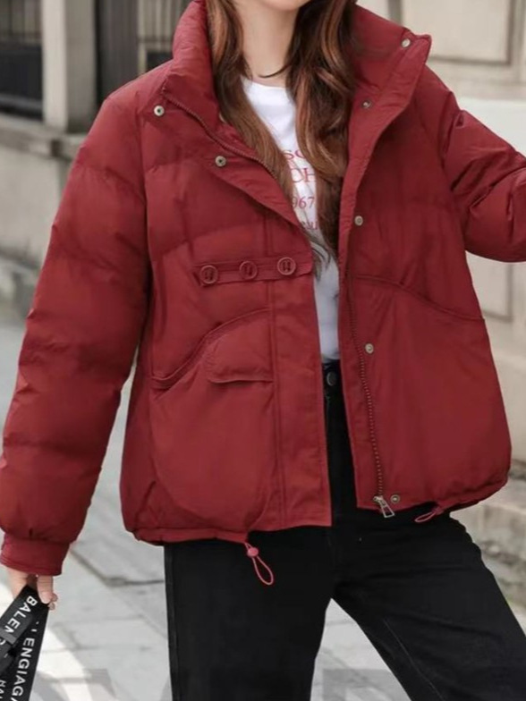 24 invierno Puyuan Shake lo mismo Mellard chaqueta de plumón ligera corta de collar vertical invierno 20