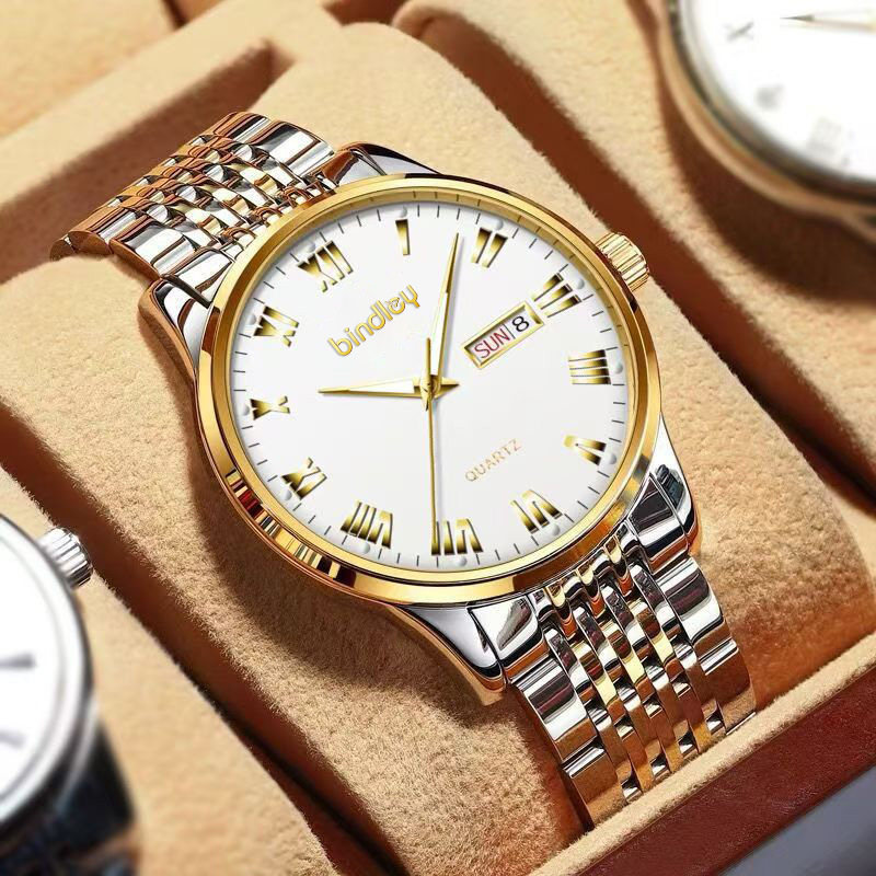 Men's Business Elegant Civil Servant Quartz Watch Movement Watch Calendar Waterproof Luminous Cross-Border Dropshipping Men's Watch