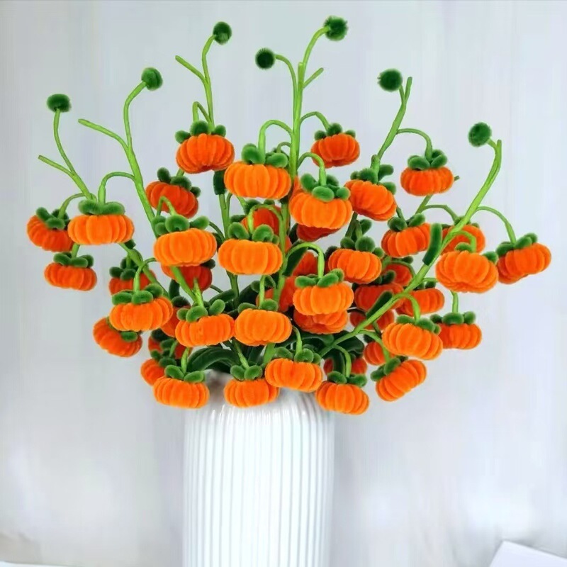 Finished Twist Rod Persimmon Ruyi Handmade Small Persimmon Tree Flower bouquet Decoration Home Flower New Year Spring Festival Bucket