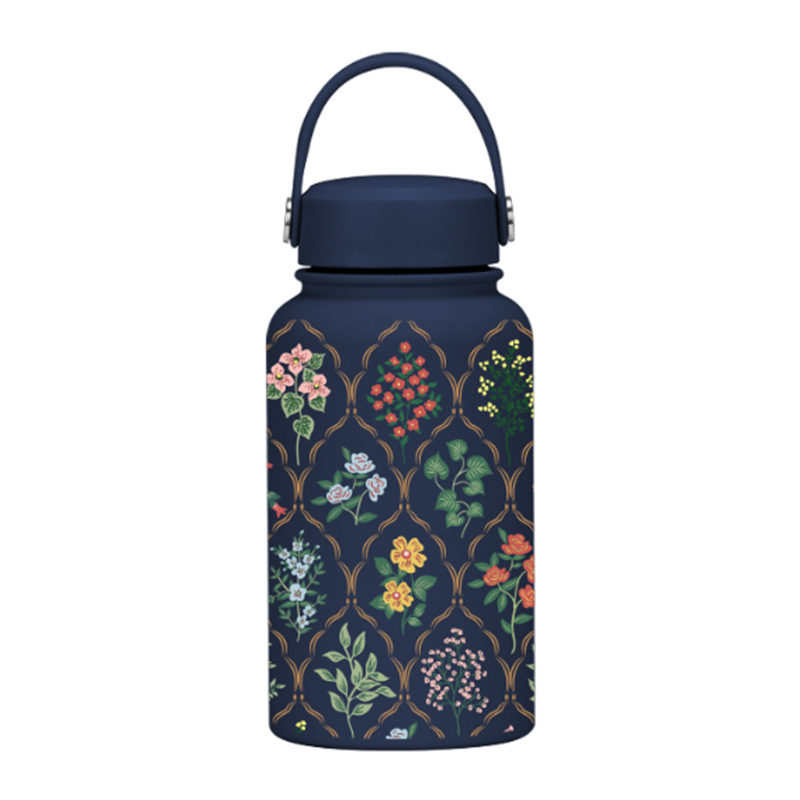 Nueva transfronteriza 650ml taza de vacío de boca ancha portátil de vacío niños estudiante deportes hervidor de agua de impresión al aire libre taza