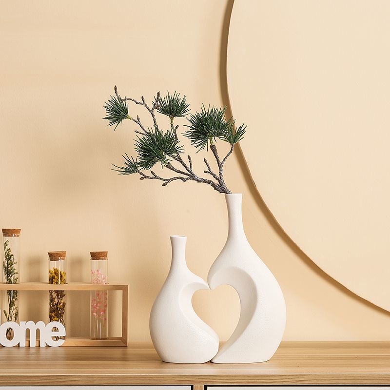 Vaso de plástico de forma extraña ornamentos nórdicos modernos flores de imitación de alta calidad decoración de puerta de entrada sala de estar regalos de oficina