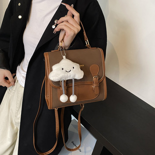 Autumn and Winter Color Contrast All-match Women's Backpack 2024 New Popular Retro Backpack Travel Small Schoolbag