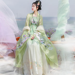 Tang Hanfu Women's Original Chinese Style Chebula Skirt Big Sleeve Shirt Ancient Suit Full Set Spring and Summer Super Fairy Elegant