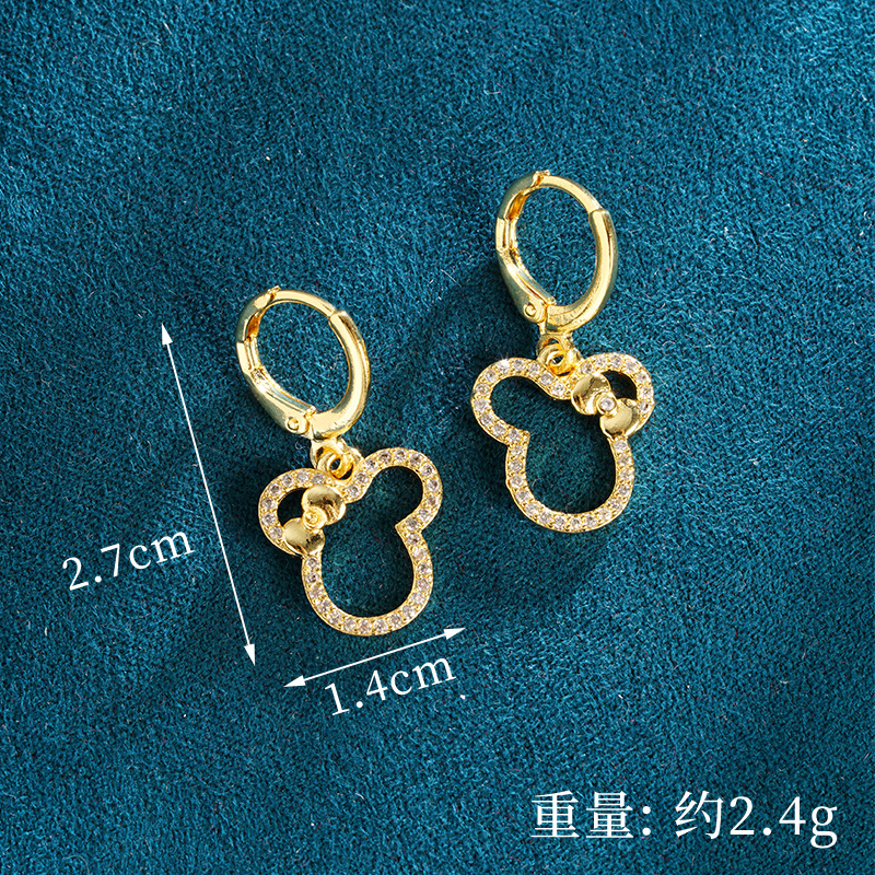 Colgante de collar de Mickey Mouse de línea linda y dulce de oro de arena vietnamita