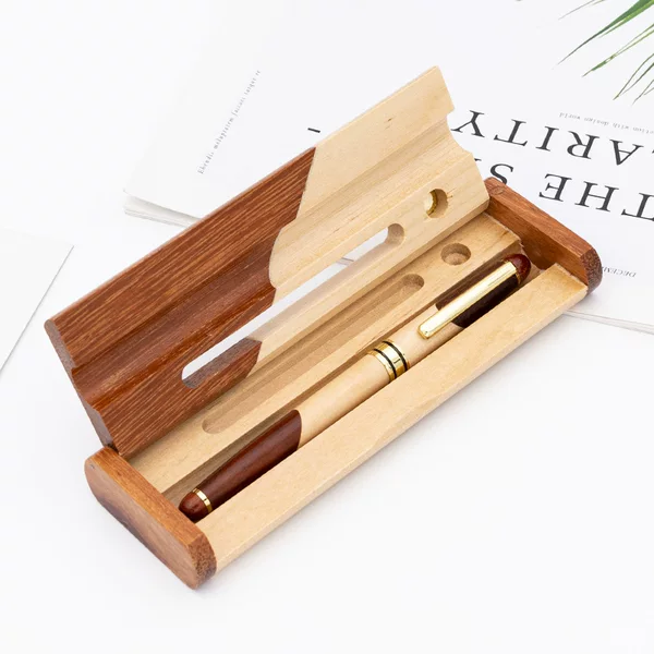 New Brass Business Wooden Ball Pen Set Color-matching Solid Wood Signature Pen Creative Gift Pen Wholesale