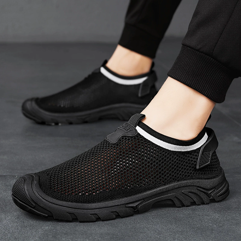 Летающая ткачество ленивая обувь мужская обувь 2024 новая летняя дышащая кокосовая обувь мужская повседневная спортивная обувь
