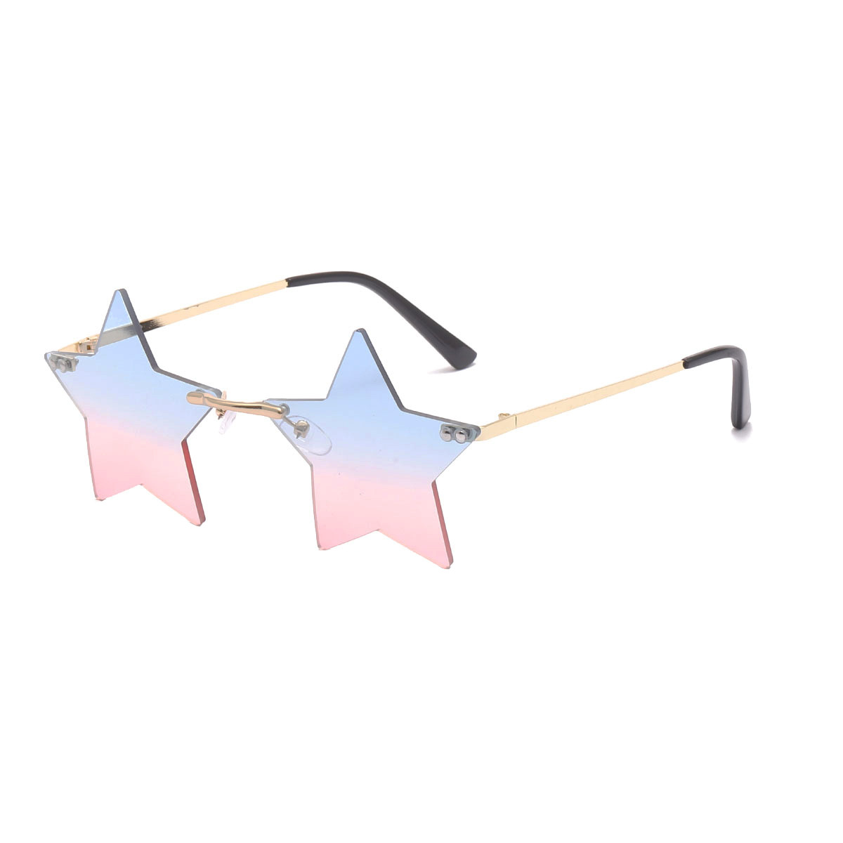 2022 nuevas gafas de sol sin marco pentagrama personalidad colorido océano gafas de sol para hombres y mujeres gafas de sol transfronterizas