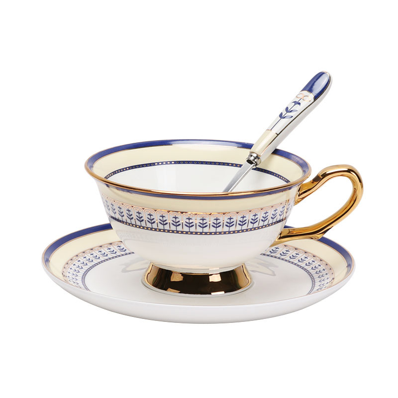 Tazas de café europeas de alta calidad, lujo ligero, sensación de alta calidad, set de té de la tarde, tazas de cerámica y platos