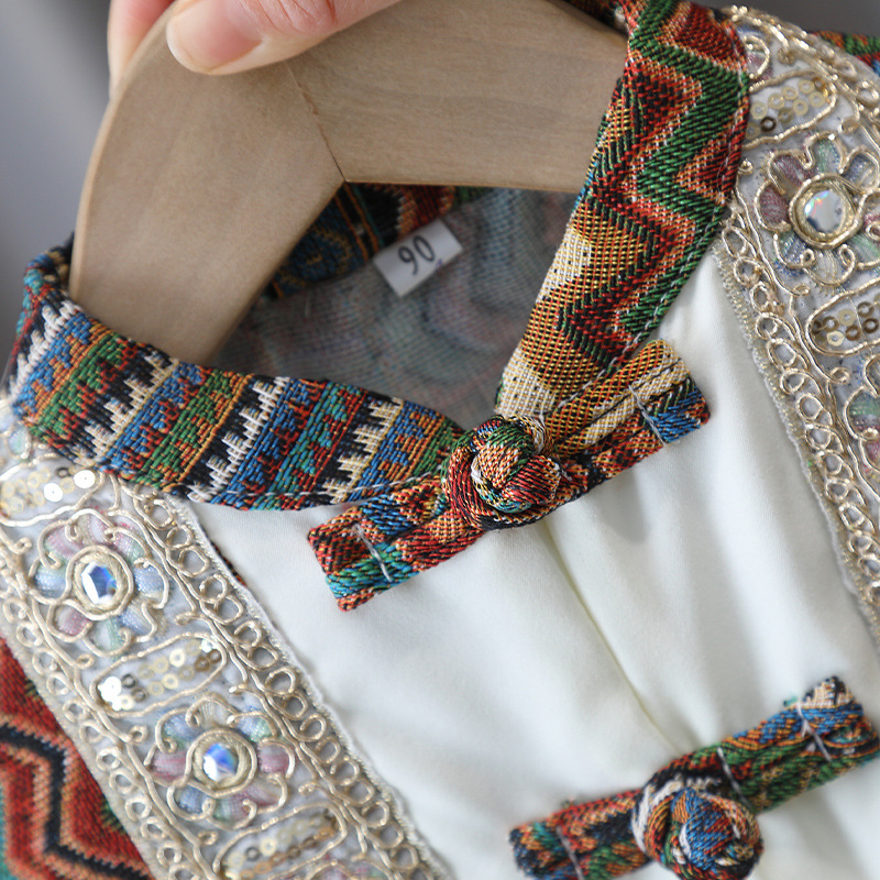 7138 Trajes de Hanfu para niños Trajes de minorías étnicas de primavera y otoño para niñas Trajes exóticos para niños del 3 de marzo