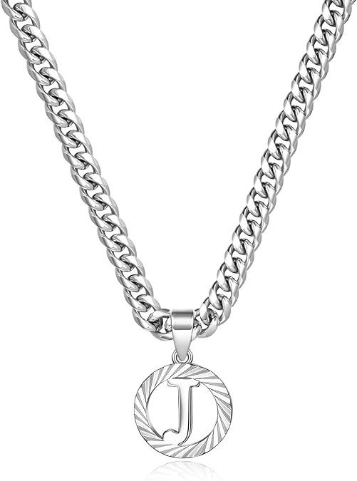Collier cubain en or blanc, style européen et américain, 26 lettres, style clavicule, inaltérable. Bijou inaltérable._voghion.com