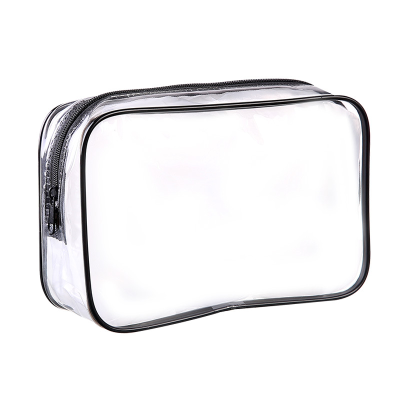 Bolsa de almacenamiento visual impermeable transfronteriza para cosméticos bolsas de almacenamiento portátiles para artículos de tocador bolsas de lavado con cremallera de PVC