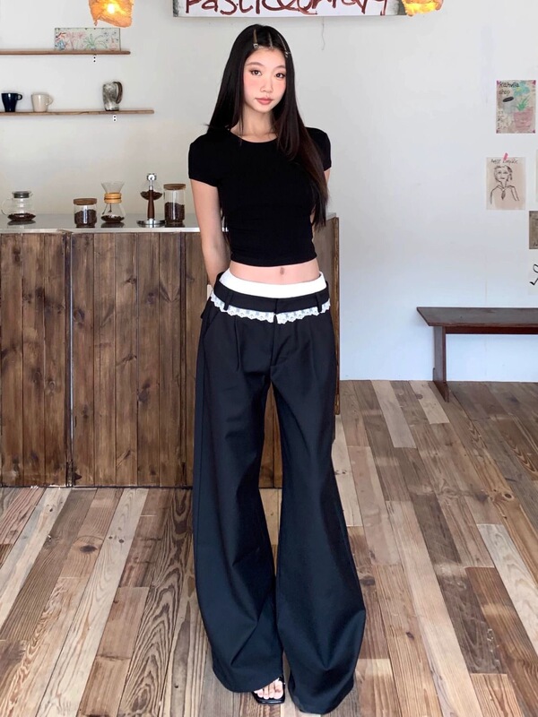 ホットガールデザインバックレススリムリボン半袖Tシャツ女性用2025夏ニッチ中空トップ|undefined