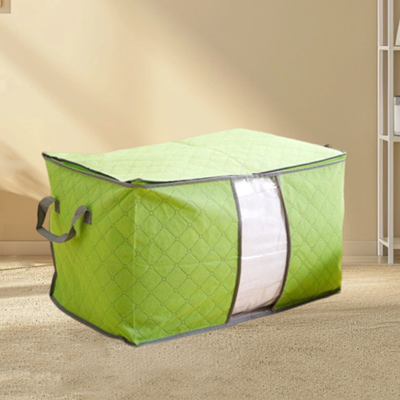 Bolsa de almacenamiento de ropa de carbón de bambú no tejido bolsa de algodón bolsa de colcha para el hogar acabado y movimiento bolsa de almacenamiento a prueba de polvo y humedad