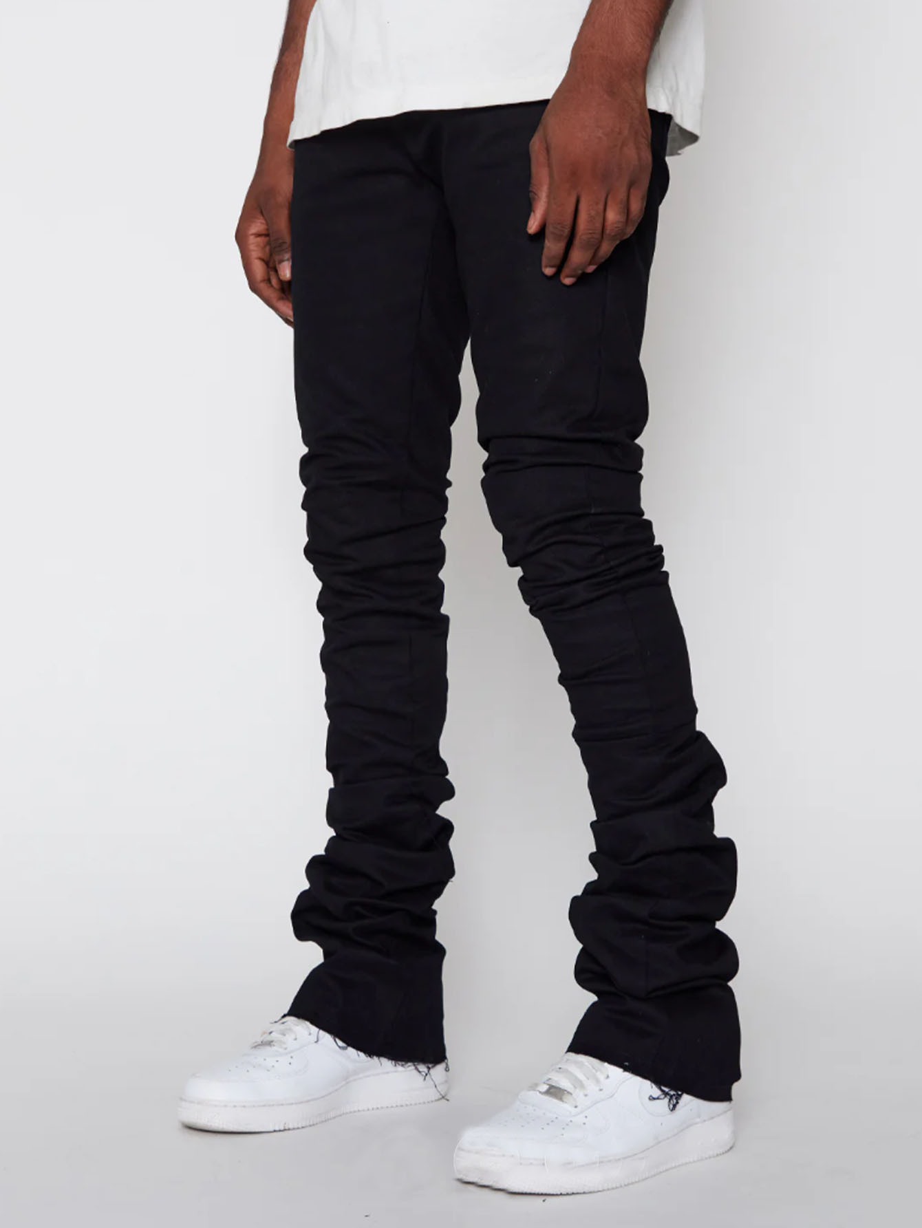 Jeans uomo taglio dritto patchwork stile casual streetwear_voghion.com
