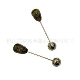 服装设计师款一字锣旋扣DIY服饰配件 内藏铜牙小众服饰设计感饰品