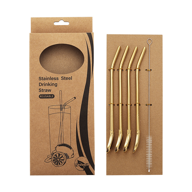 304 cuchara de paja de filtro de acero inoxidable cuchara de té perfumada vajilla cuchara de agitación de paja de bebida chapada en titanio