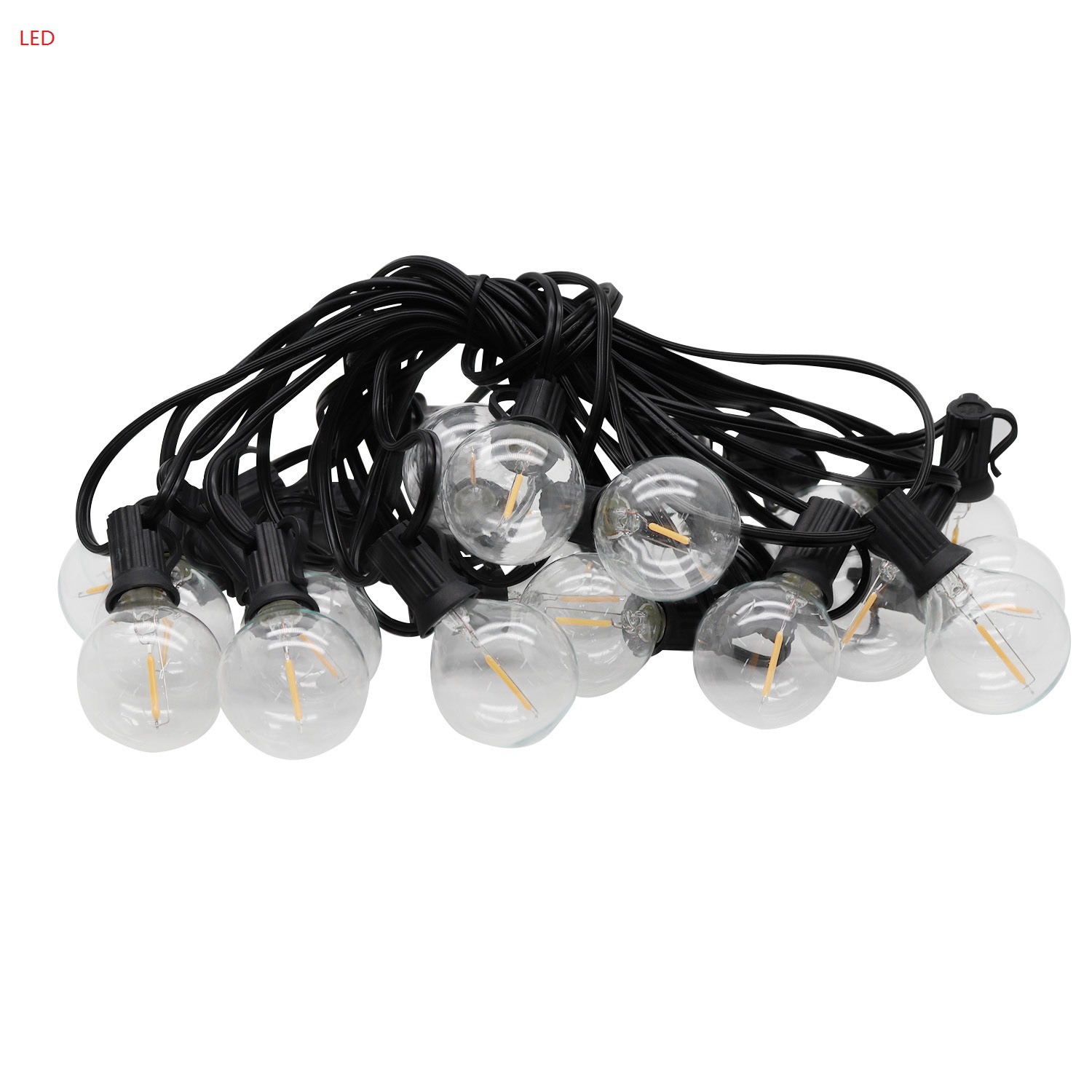 Enchufe de control remoto estándar americano y europeo Patio de alambre de cobre E12 ambiente de vacaciones planta de Navidad irradiación burbuja de vidrio caliente Cadena de luz LED