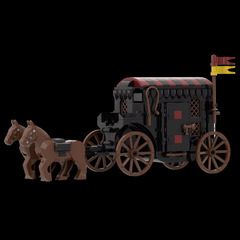 Mocクリエイティブ専門家積み木中世モデルライオン騎士馬車レンガ組み立てプレゼントの建築玩具