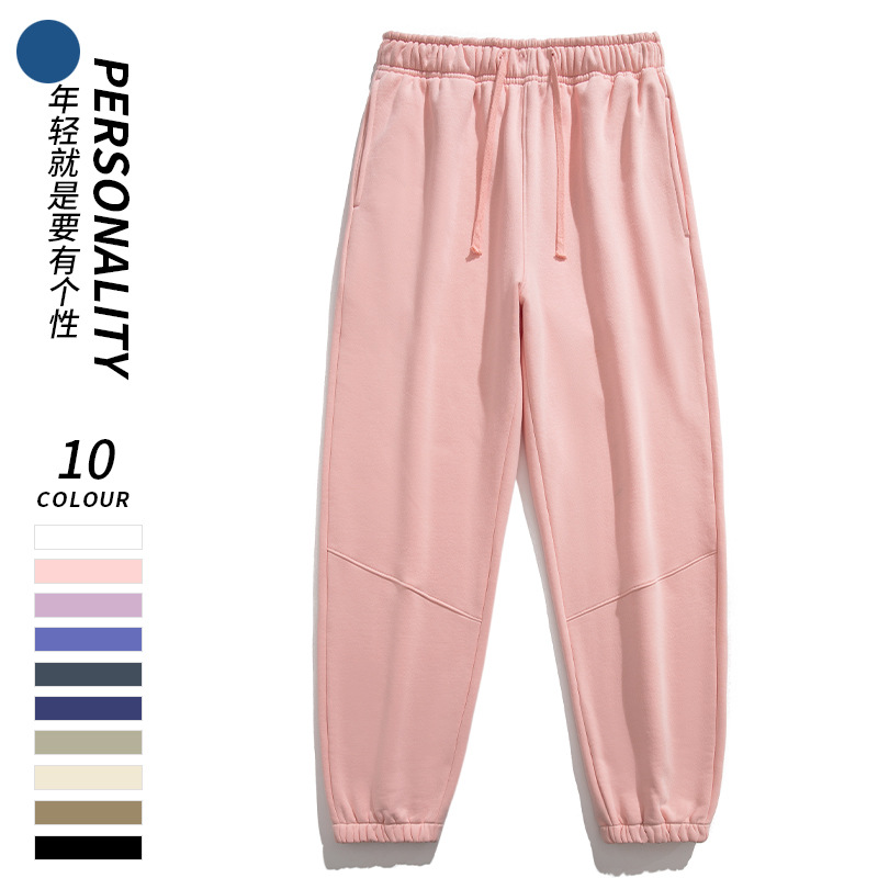 2023 otoño e invierno nuevo 350g Terry sweatpants hombres y mujeres mismo engrosado cómodo deportes casual moda elástico boca