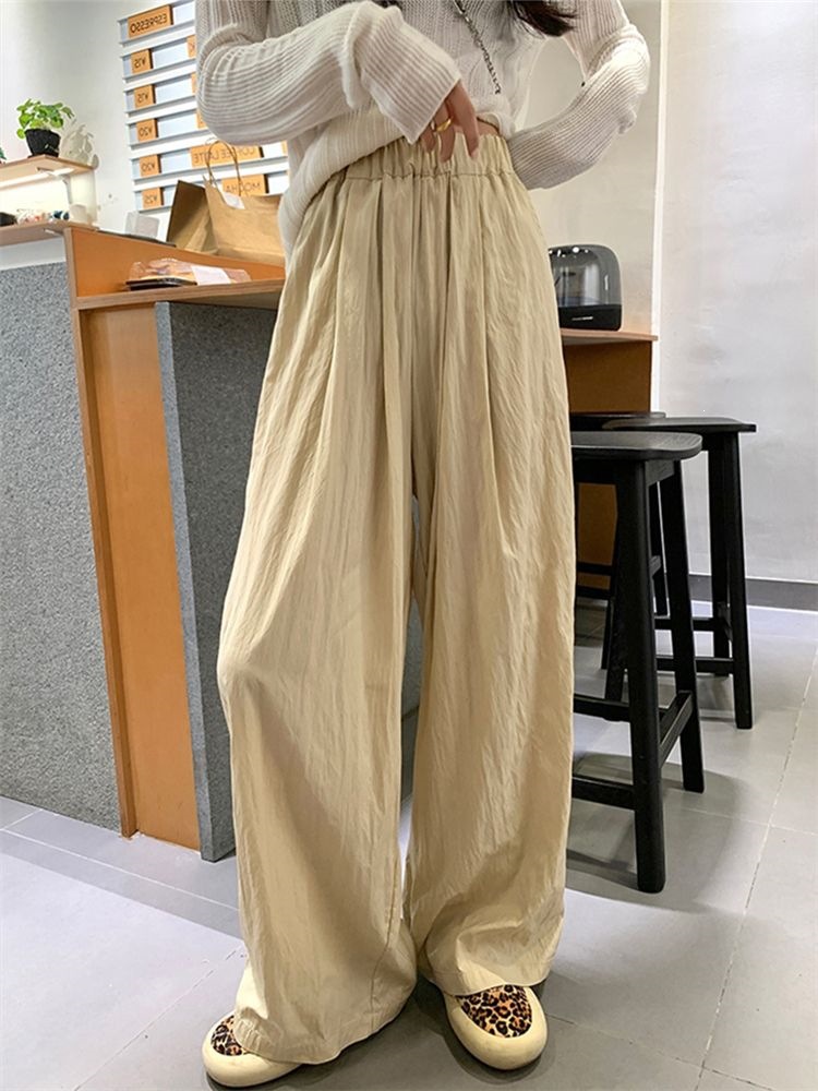 Girls' summer thin ice silk wide-leg pants, 2026 new style, children's casual pants, loose-fitting mosquito-proof pants for older girls.