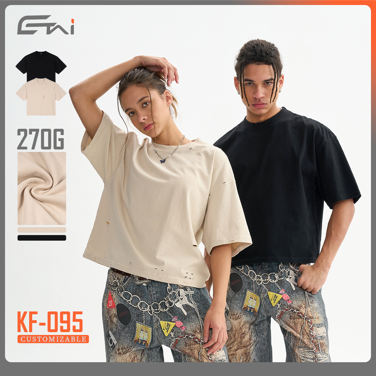 ETAI Hombre| Camiseta de alta calidad de algodón pesado de manga corta de marca de moda de hombre desgastado y suelto camiseta de hombre