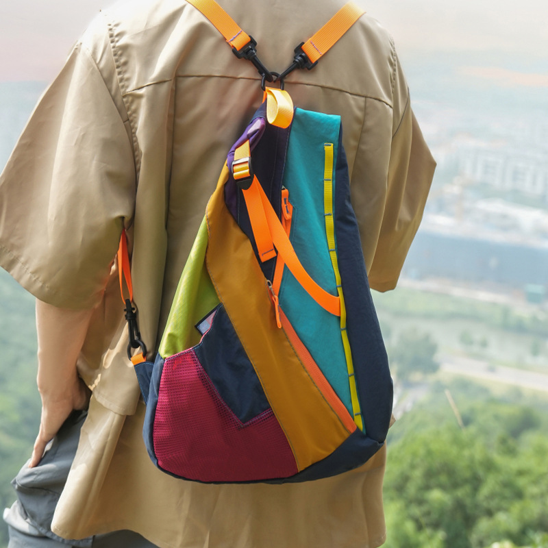 Color Block Lightweight Outdoor Travel Nylon Backpack 2