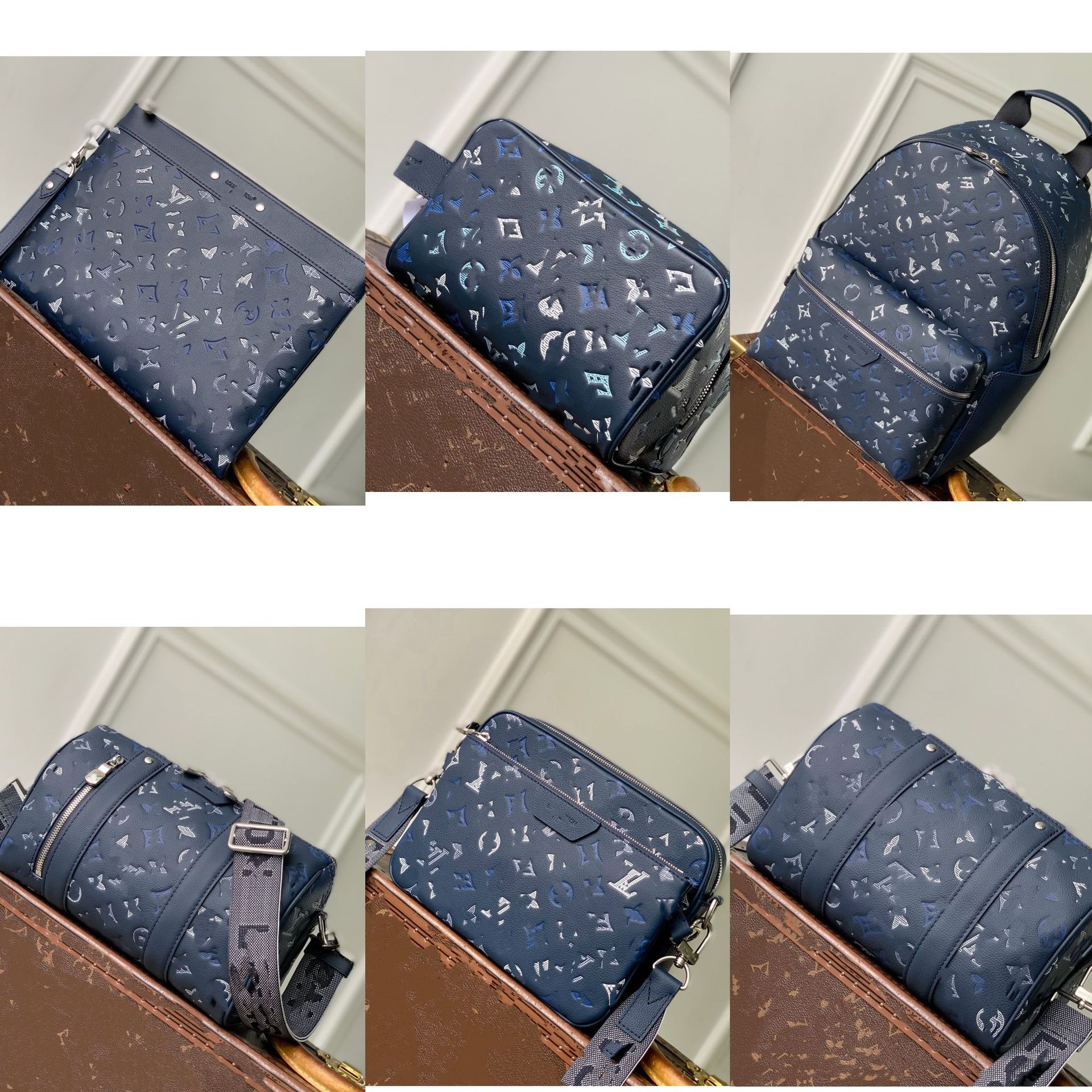 2026 Cross-Border MonogramShadow New Travel Backpack, Underarm Clutch Bag, Single-Shoulder Crossbody Makeup Bag