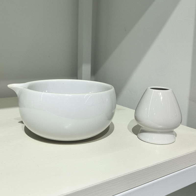 口付き抹茶ボウル、陶器製日本抹茶ボウル、抹茶ツール、茶筅、宋代茶セット、大腹ボウル|undefined