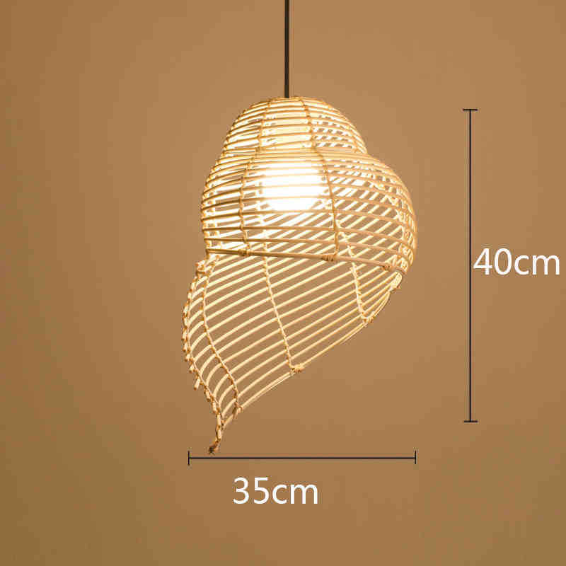Lámpara de ratán ronda Nido Pájaro Casa sombrero paja bambú tejido lámpara creativa pastoral japonés retro balcón restaurante lámparas