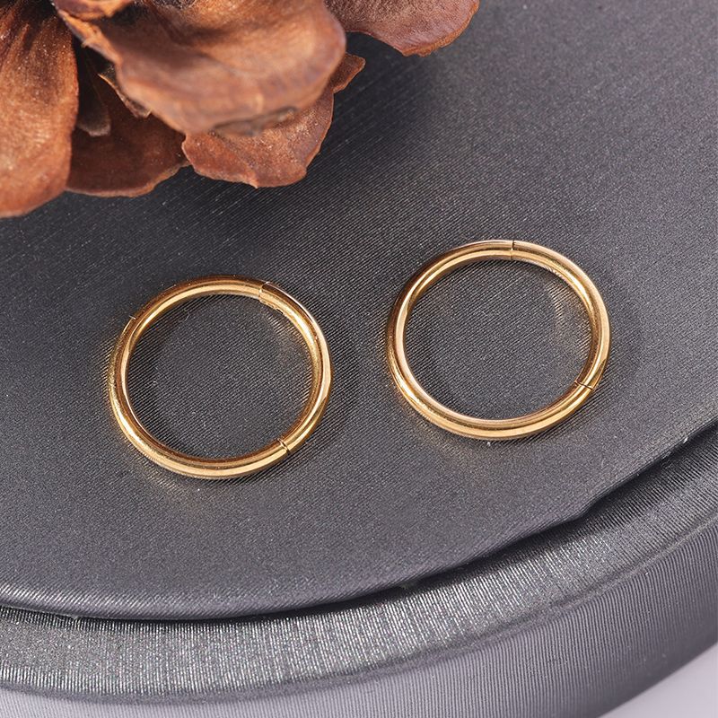F136 Titanium Alloy Seamless Nose Ring - Gold 1.2x12mm Closed Ring for Nostril Piercing detail image 10